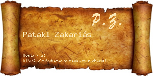 Pataki Zakariás névjegykártya